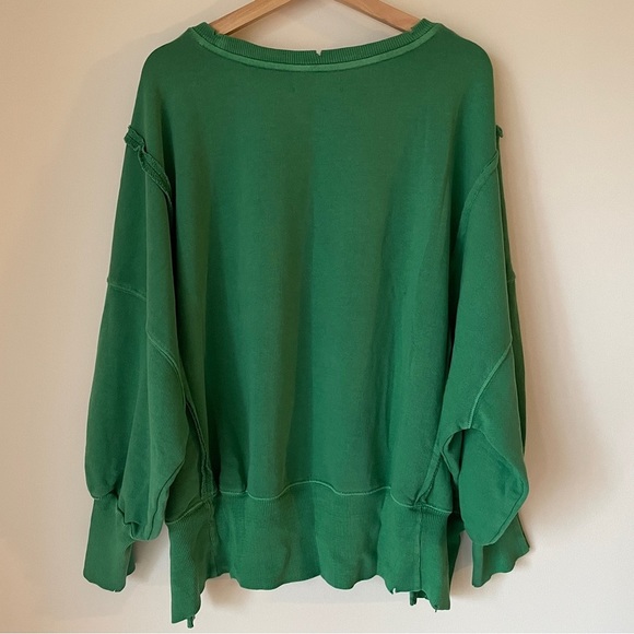 NEW Free People We The Free Camden Sweatshirt In Kelly Green - Picture 11 of 13
